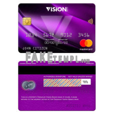 Paraguay Vision Banco bank fake mastercard photoshop template PSD