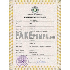 Paraguay fake marriage certificate photoshop template PSD 