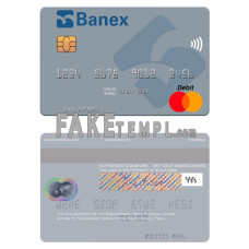 Peru Banco Banex fake mastercard credit card photoshop template PSD