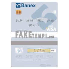 Peru Banco Banex fake visa debit card photoshop template PSD