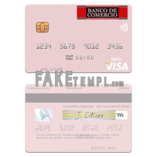 Peru Banco de Comercio fake visa debit card photoshop template PSD