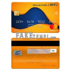 Peru Banco de Credito del Peru (BCP) bank fake mastercard photoshop template PSD