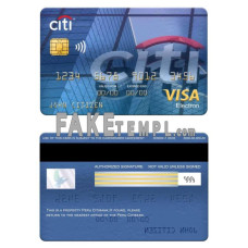 Peru Citibank fake visa crecit card photoshop template PSD