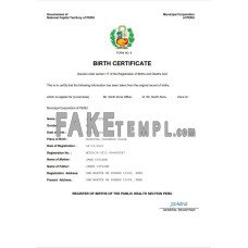 Peru fake birth certificate Word and PDF template