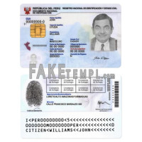 Peru fake identity card photoshop template PSD 