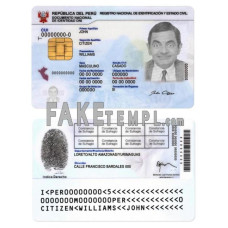 Peru fake identity card photoshop template PSD 