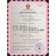 Peru fake vital record birth certificate photoshop template PSD 