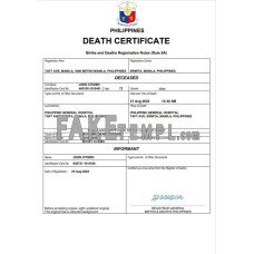 Philippines vital record fake death certificate Word and PDF template