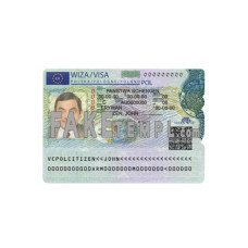 Poland fake Schengen visa photoshop template PSD, version 2