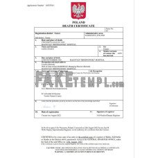 Poland fake death certificate Word and PDF template