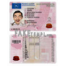 Poland fake driving license photoshop template PSD