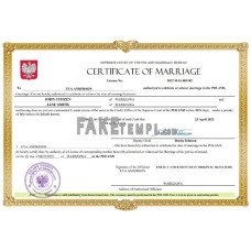 Poland fake marriage certificate Word and PDF template