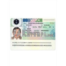 Poland fake Schengen visa photoshop template PSD