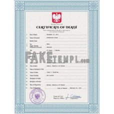 Poland fake vital record death photoshop certificate PSD