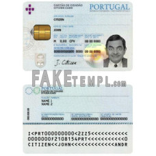 Portugal fake identity card photoshop template PSD 