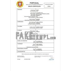 Portugal fake death certificate Word and PDF template