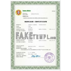 Portugal fake marriage certificate Word and PDF template