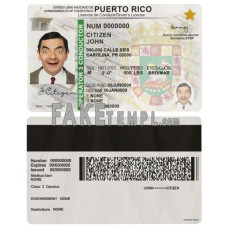 Puerto Rico fake driving license photoshop template PSD