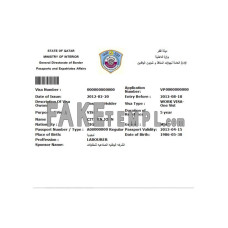 Qatar fake electronic visa photoshop template PSD