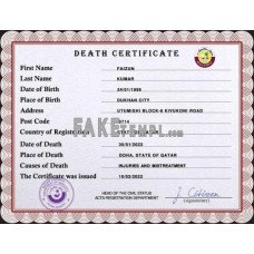 Qatar fake vital record death photoshop certificate PSD