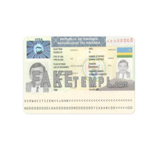 Rwanda fake travel visa photoshop template PSD