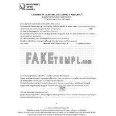 Romania Registrul Auto Român Periodic technical inspection certificate (roadworthiness certificate) Word and PDF template