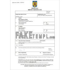 Romania fake birth certificate Word and PDF template