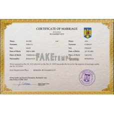 Romania fake marriage certificate photoshop template PSD 