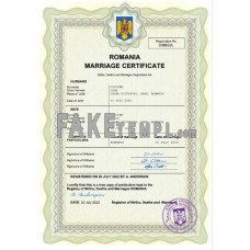 Romania fake marriage certificate Word and PDF template