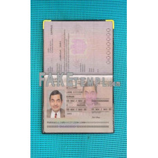 Romania fake passport photolook template PSD, scan and photo-realistic look (2013-present )