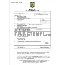 Romania vital record fake death certificate Word and PDF template