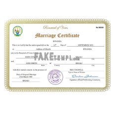 Rwanda fake marriage certificate Word and PDF template