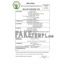 Rwanda vital record fake death certificate Word and PDF template