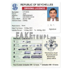 Seychelles fake driving license photoshop template PSD