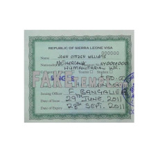 Sierra Leone fake tourist visa photoshop template PSD