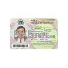 Singapore fake travel visa photoshop template PSD