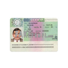 Slovenia Schengen fake travel visa photoshop template PSD