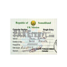 Somaliland fake travel visa photoshop template PSD