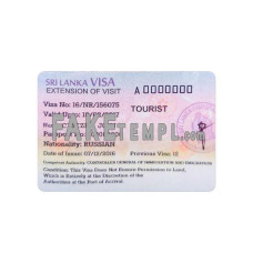 Sri Lanka fake tourist visa photoshop template PSD