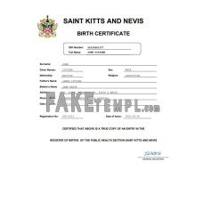 Saint Kitts and Nevis vital record fake birth certificate Word and PDF template