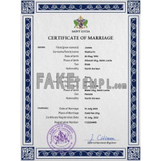 Saint Lucia fake marriage certificate photoshop template PSD 