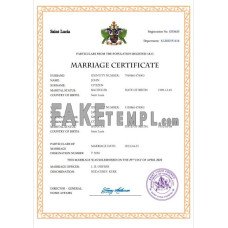 Saint Lucia fake marriage certificate Word and PDF template