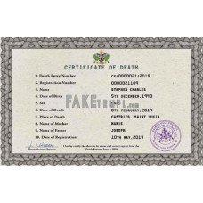 Saint Lucia fake vital record death photoshop certificate PSD