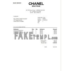 Sales fake Invoice Chanel Boutique Word and PDF template