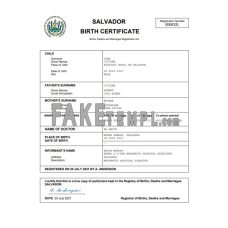 Salvador fake birth certificate Word and PDF template