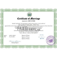 Salvador fake marriage certificate Word and PDF template