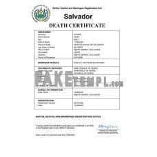 Salvador vital record fake death certificate Word and PDF template