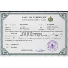 Samoa fake marriage certificate photoshop template PSD 