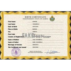 Samoa fake vital record birth certificate photoshop template PSD 