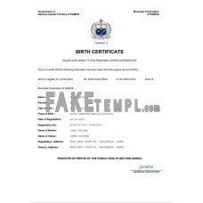 Samoa vital record fake birth certificate Word and PDF template